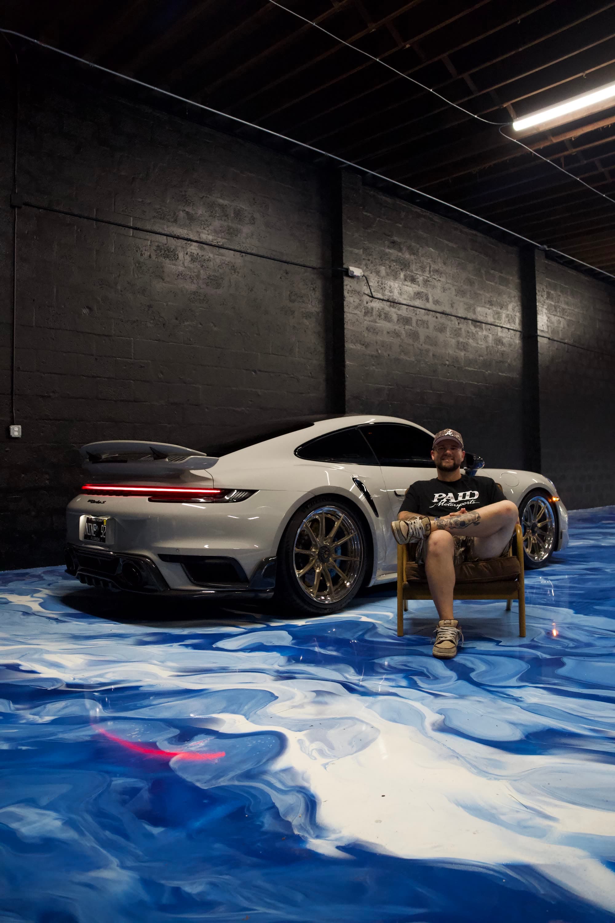 PAID Motorsports — Porsche 911 Turbo S on the shop floor